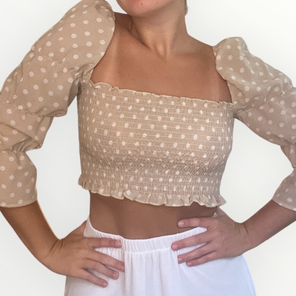 Princess Polly Puff Sleeve Crop Top - Picture 1 of 6